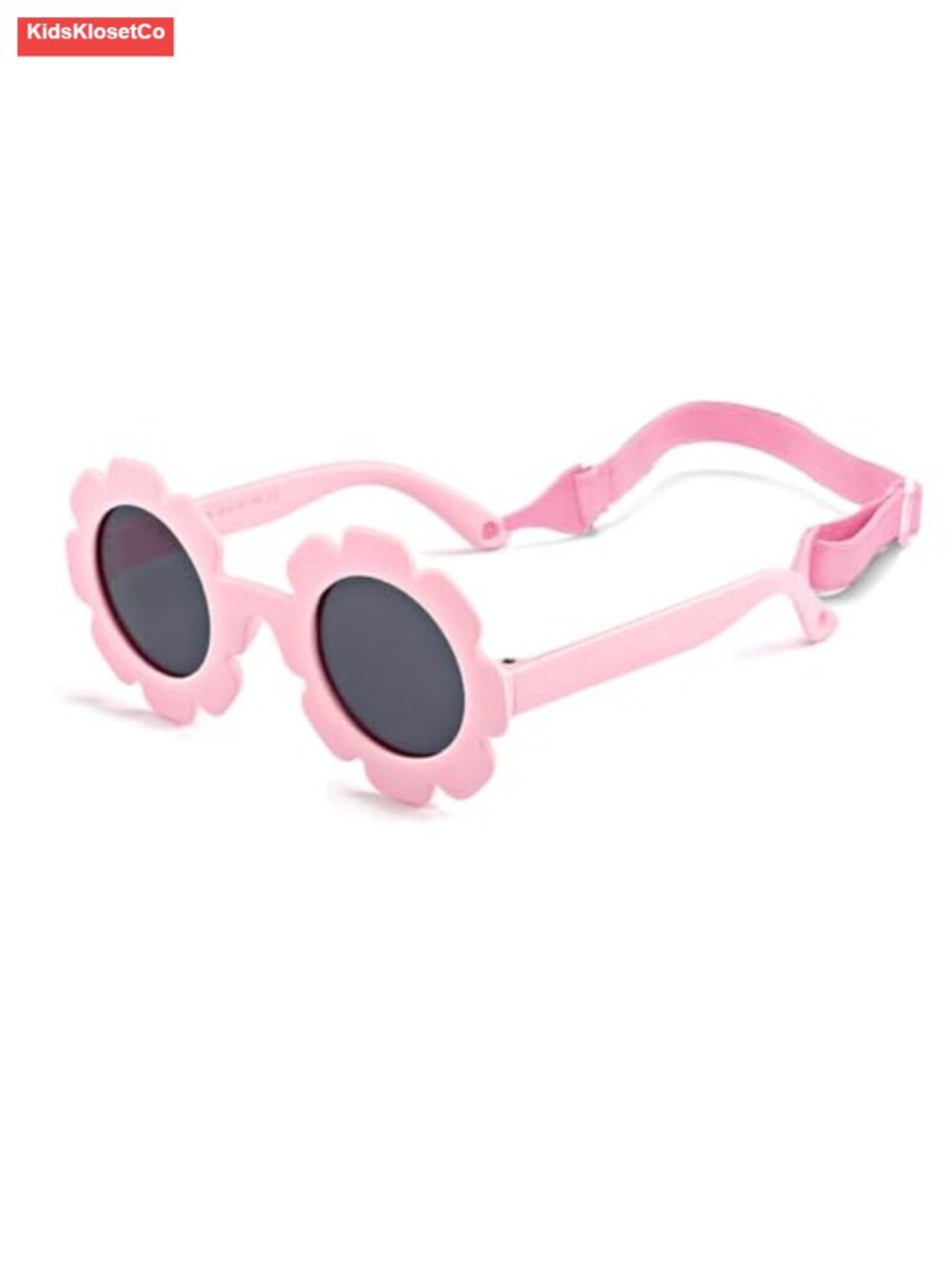 Baby Flower Sunglasses with Strap, Flexible Bendable Newborn UV400 Sunglasses